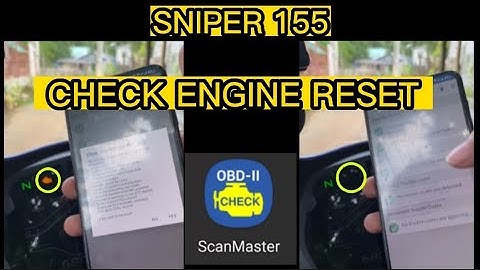 CHECK ENGINE LIGHT RESET TUTORIAL USING OBD2 |  SNIPER150/155 VVA #checkengine #reset