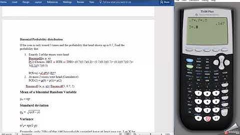 College Statistics with TI-84 plus Series: Binomial Distribution