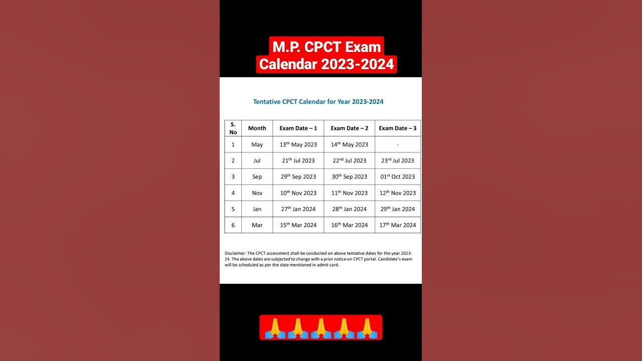 MP CPCT exam calendar 20232024viralvideo short_video YouTube