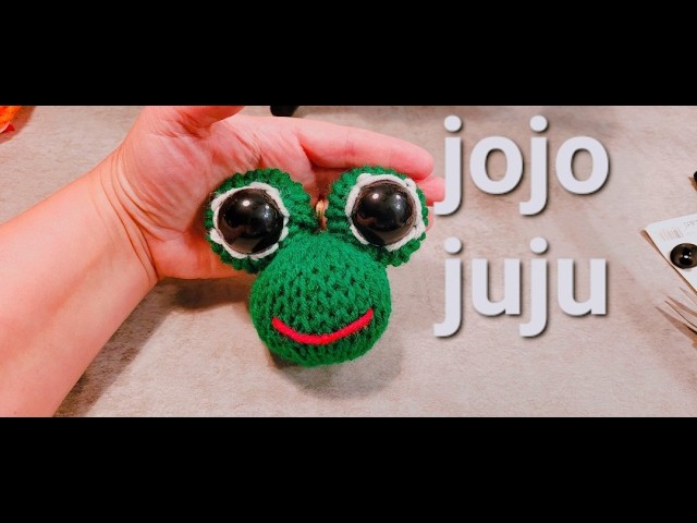 how to make easy frog key chain with your 22 needles knitting