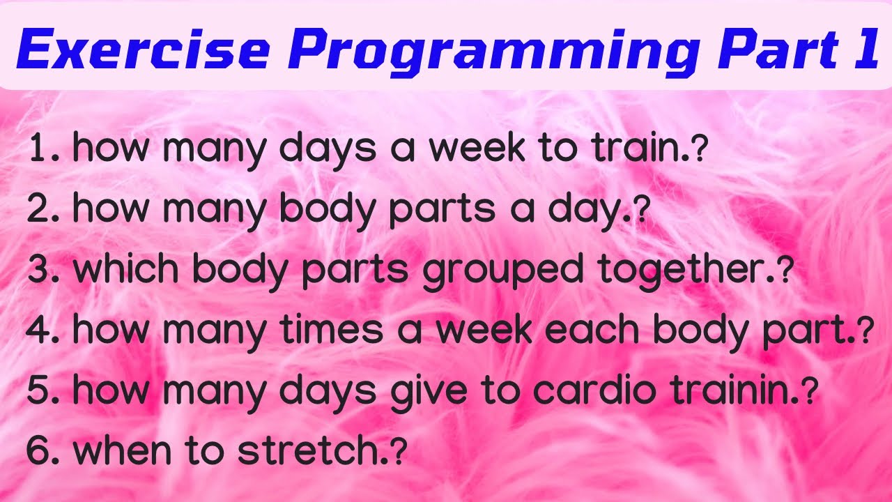 Exercise programming part 1 | How to make workout plans for beginners ...
