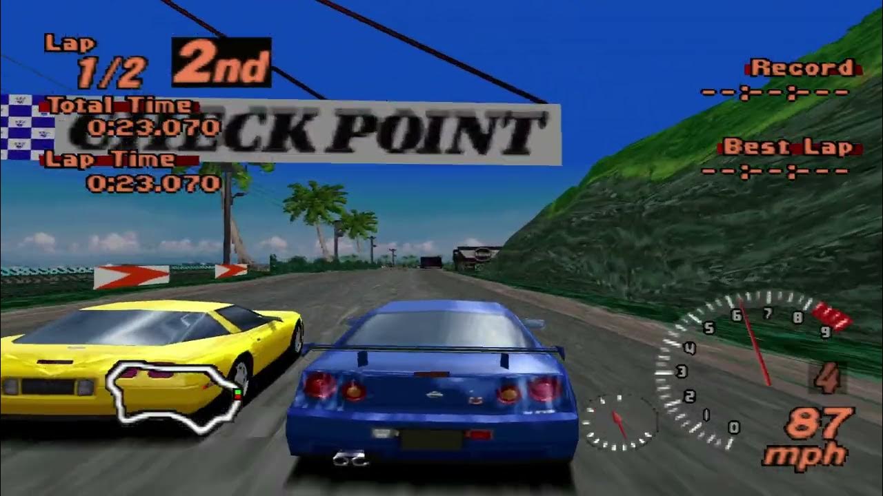 Quick Race with Skyline GTR (R34) Tahiti Road Gran Turismo 2 (PS1