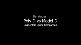 Behringer Poly D vs Behringer Model D Sound Comparison (no talking)