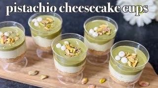 No Bake Pistachio Cheesecake Cups Creamy Mini Dessert In Minutes