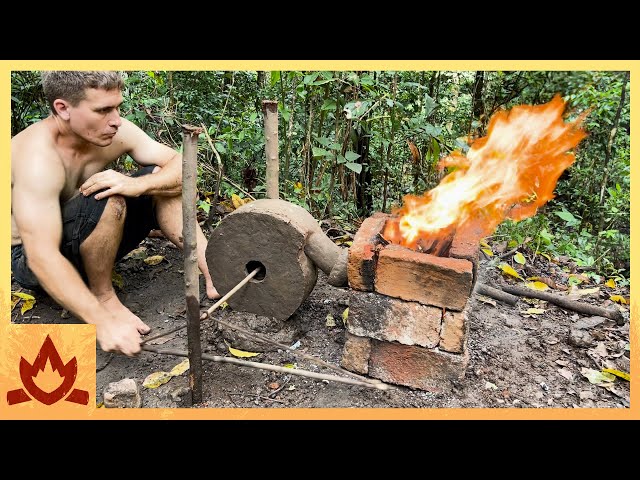 Primitive Technology: One Way Spinning, Rope Stick Blower class=