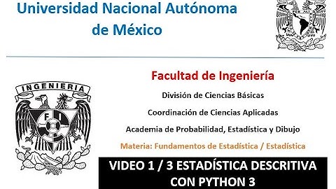Video 1/3. Estadística descriptiva en Python 3 - MEDIDAS DE TENDENCIA CENTRAL
