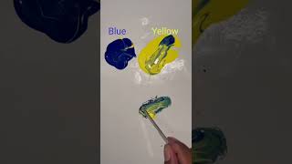 Blue Yellow Mix = Beautiful Green Shade | Colour Mixing 💙+💛=? ##BlueYellowMix #GreenColour