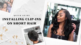 Quick & Easy ClipIn Hair Extensions Installation on Short Hair Tutorial