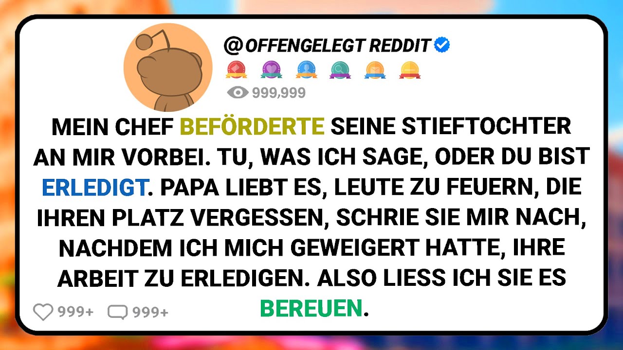 Mein Chef Beförderte Seine Stieftochter An Mir Vorbei. Tu, Was Ich Sage, Oder Du Bist Erledigt.....