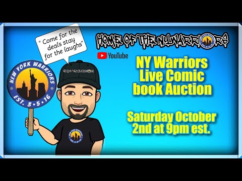 NY Warriors live Comic book Auction/ 10/2/2021