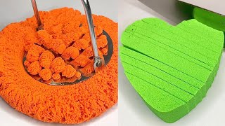 Kinetic Sand Cutting ASMR | Very Relaxing and Satisfying Kinetic Sand Compilation ASMR 🧡💚