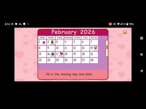 Starfall Calendar February 2026