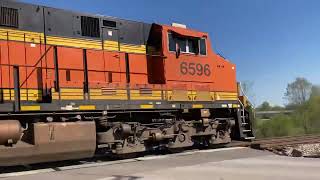 BNSF 6595 Eastbound Intermodal Train Thunder’s Down The Track’s in Republic Missouri 4-26-2022