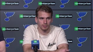 Pavel Buchnevich praises Blues' culture and ability to 'play as a team'