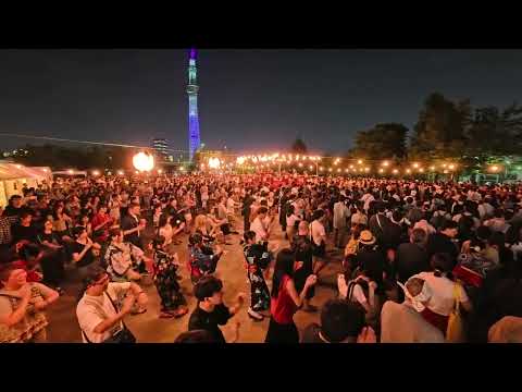 【炭坑節】　2025年第3回奥浅草盆踊り第三部３１　隅田公園山谷堀広場　東京都台東区　4K動画