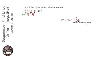 Sequences: Find Linear nth Term (negative) (Grade 4) - OnMaths GCSE Maths Revision