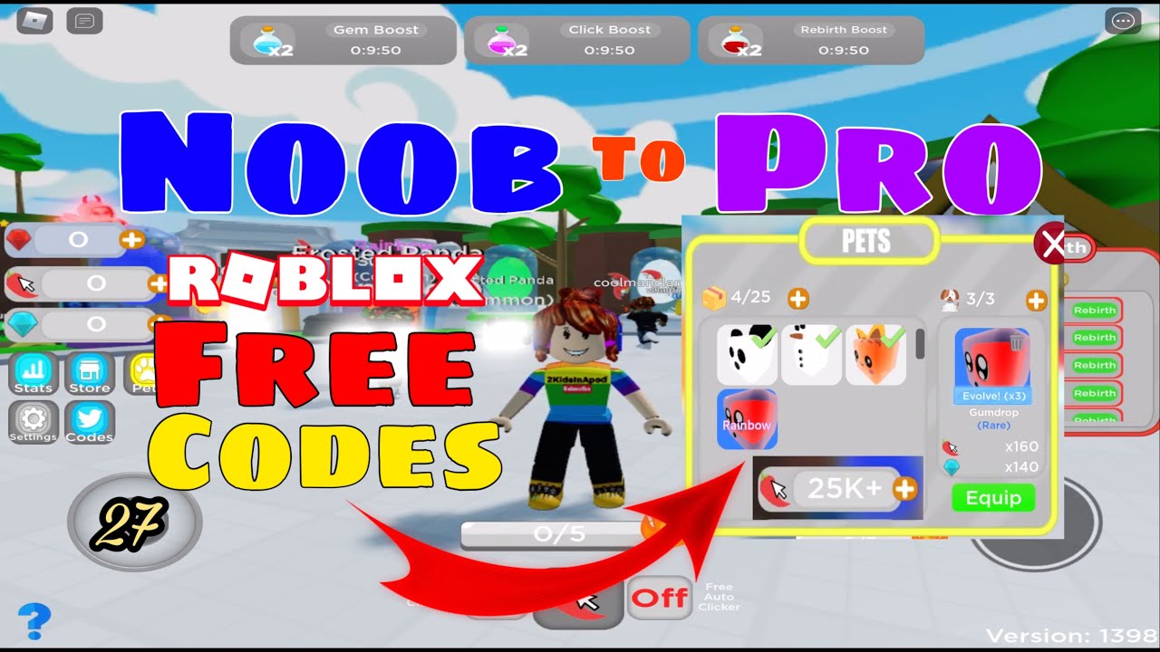 All Free Codes Pepper Clicker Gives Free Pets Booster Free Pepper Click Roblox Gameplay Youtube - codes for clicker world roblox 2020 october