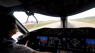 Boeing 787-8 - Departing Montego Bay - cockpit view