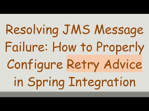 Resolving JMS Message