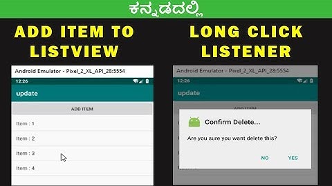 Add And Delete Items Of ListView | DELETE SPECIFIC ITEM WHEN LONG CLICK