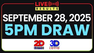 5PM PCSO LOTTO RESULTS TODAY SEPTEMBER 28, 2025 | SWERTRES EZ2