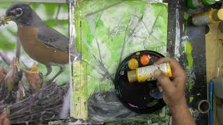 Learn to Paint Baby Robins and Nest / Acrylic