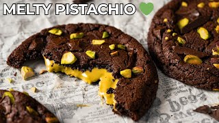 Pistachio Stuffed Chocolate Cookies 🍫💚 Gooey & Irresistible!