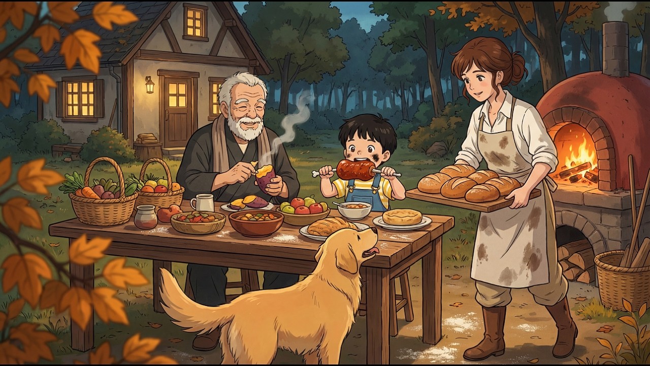 Golden Autumn Harvest Fresh Clay Oven Bread, Savory Skewers, Sweet Potatoes & Crisp Dongchimi 🍁 Ghi