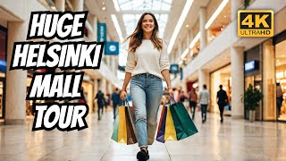 Walking Tour of a Huge Shopping Mall in Helsinki, Finland