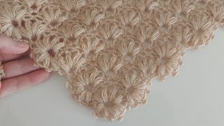 How to Crochet Triangle Shawl / Easy Crochet Knitting Shawl Pattern For Beginners / Crochet Shawl