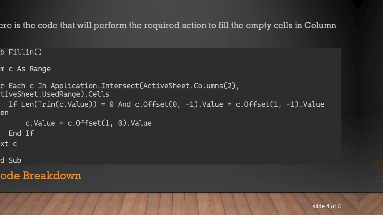 How to Fill Empty Cells in Excel Based on Identical Offsets in VBA