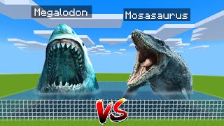 Megalodon Vs Mosasaurus In Minecraft Pe