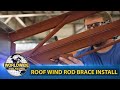 Steel building construction  wind rod brace install for roof  how to diy steel building