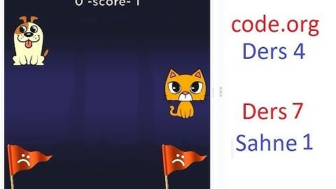 #29 Code.org Ders 4 (Level 4) . Ders 7 (Oyun Laboratuvarı) Sahne 1-Code.org Çözümler-