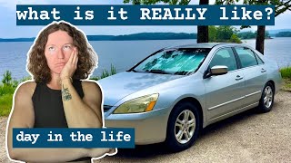 Realities of Living in a SMALL CAR (day in the life) #carcamping