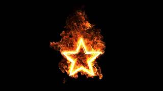 ◎ FREE Effect Material footage 4K ◎ Burning Star/ Fire/ Flame in star shape