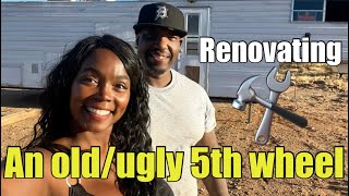 Renovating our ugly ran down 5th wheel! Arizona homestead!
