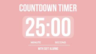 25 MINUTE COUNTDOWN TIMER ⏳ WITH SOFT ALARMS 🌸 screenshot 1