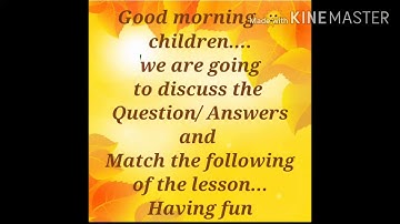 Class-2, EVS...Chapter- 9.. Having fun ( Question/ Answers and Match the following )