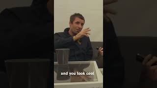 Liam Gallagher talks fashion backstage #oasis