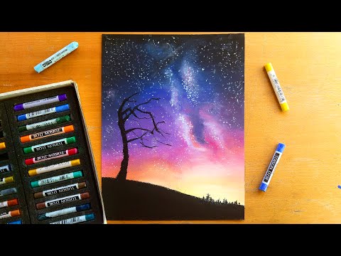 การไล่สี  2022 Update  Drawing a night sky with soft pastels | Leontine van vliet