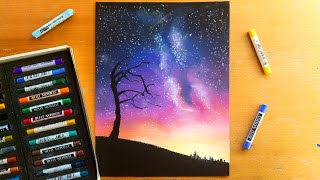 Drawing a night sky with soft pastels | Leontine van vliet