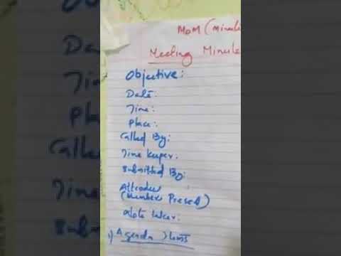 How to write Minutes of Meeting(MoM simply explained) - YouTube