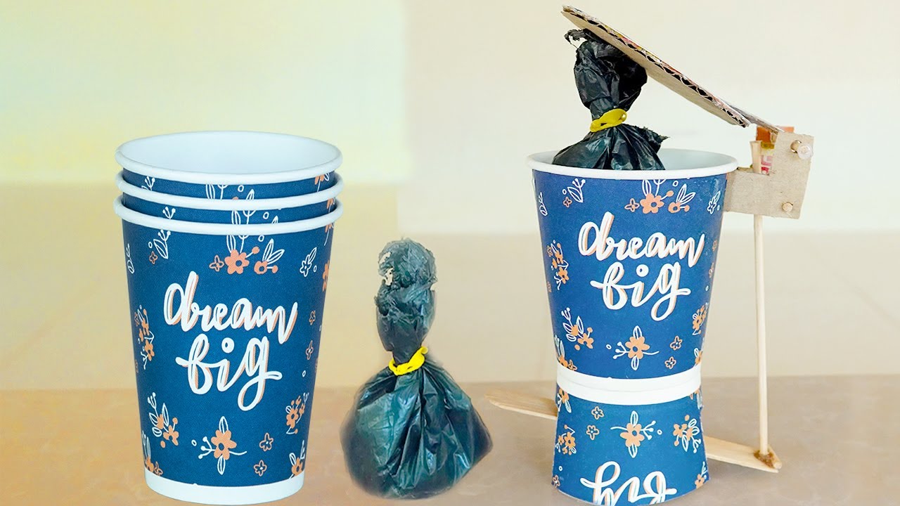 Best Mini Dustin Make Paper Cup , How To Make Desk Organizer , How To ...