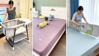 Portable Foldable Baby Bassinet  Rockable, Rollable with Mosquito Net   Saves Space!#BabyProducts