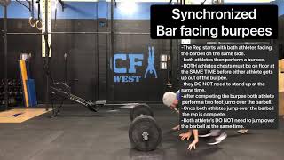 Synchronized bar facing burpees demo v1