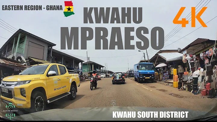 Kwahu Mpraeso Drive Tour in the Eastern Region of Ghana 4K