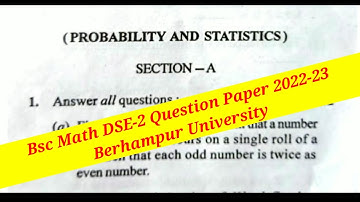 DSE-2 Math Probability & Statistics Q Paper 5th sem Berhampur University Majhi Tutorial