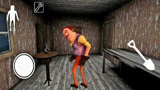 Escaping as Hello Neighbor in Granny Chapter two | Dark Mode | Mod Menu screenshot 4