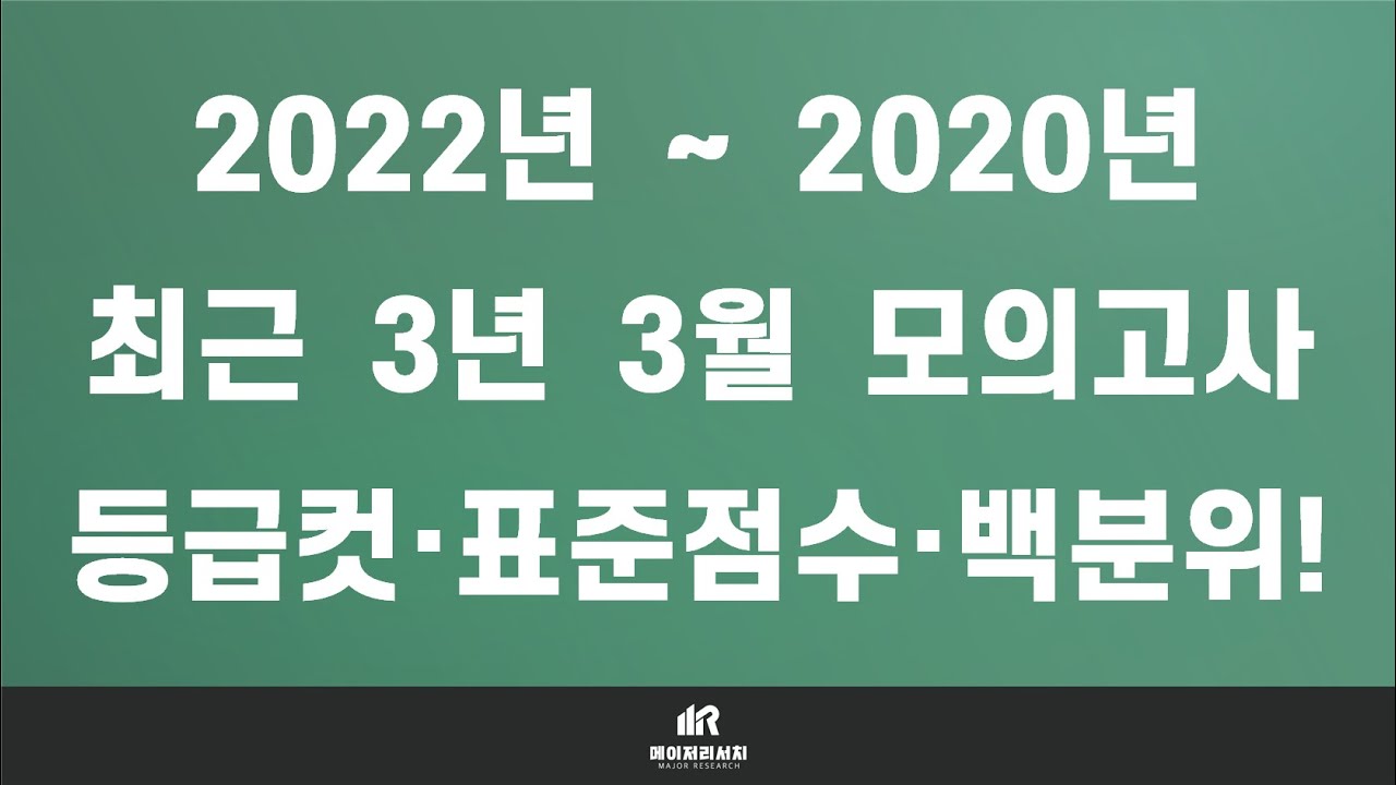 이팀장] 2023학년도 ~ 2021학년도 : 최근 3년 역대 3월 모의고사 고3·고2·고1 과목별(국어·수학·사탐·과탐)  등급컷·원점수·표준점수·백분위 분석! - Youtube